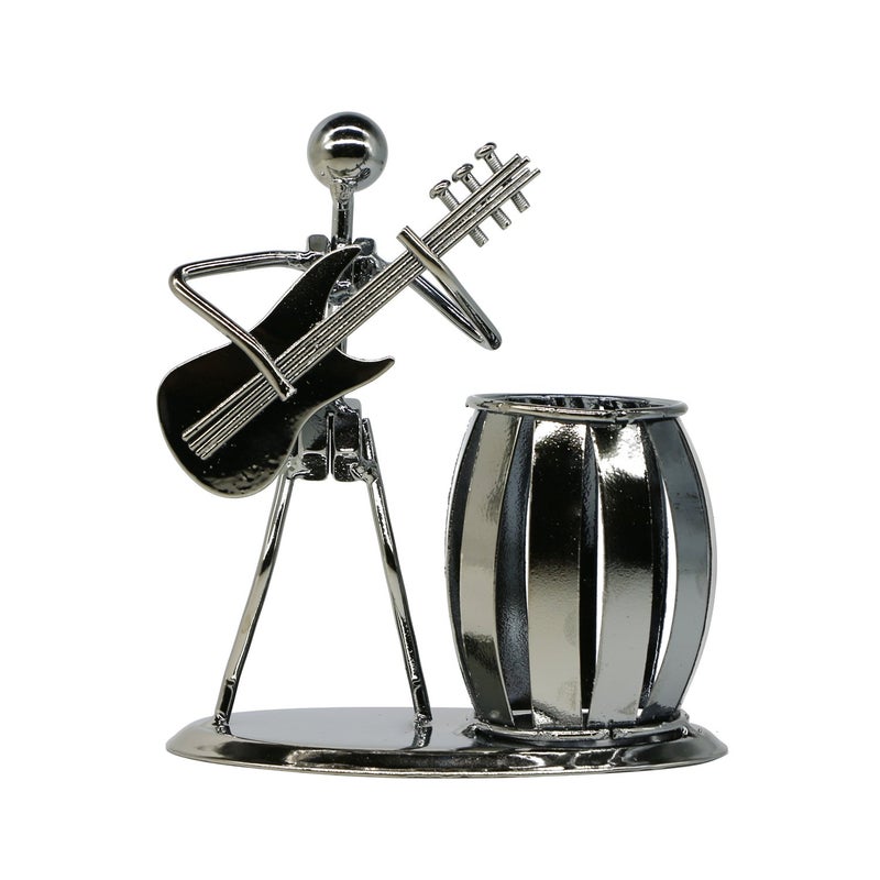 LepoHome Pen Holder for Desk, Guitar Style Pencil Holder for Men Gifts, Cute Metal Pen Cup for Office Decor Desktop Organizer Desk Accessories - Image 1